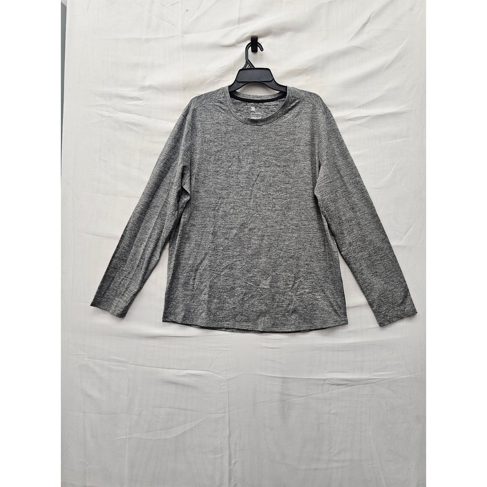 All in Motion Mens Long Sleeve T-Shirt Gray Polyester Blend UPF 50 Size Large
